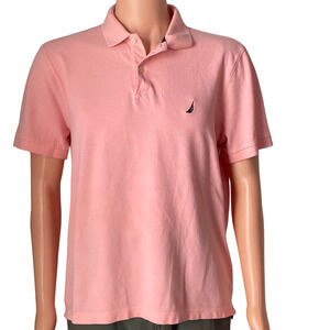 Nautica Polo Shirt Men's Large Light Orange Short Sleeve Collared BRAND NEW